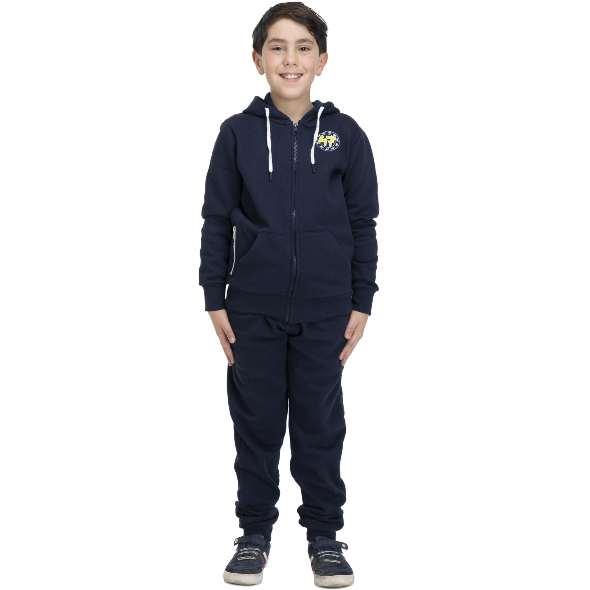 Tuta da bambino con cappuccio e full zip Basic