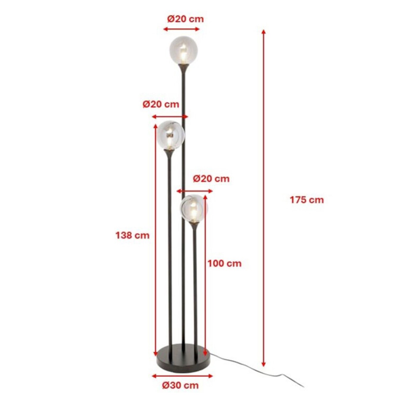 Lampadaire Al Capone 175cm noir Kare Design