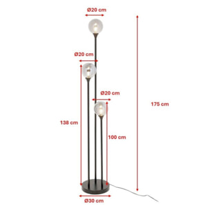Lampadaire Al Capone 175cm noir Kare Design