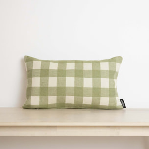 Housse de coussin jacquard 30x50 cm Vichy Vert