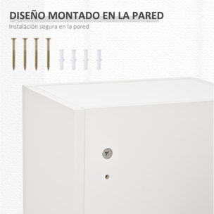 Botiquín de Pared de Primeros Auxilios, Botiquín de Medicinas de 5 Niveles con Estantes Ajustables de Vidrio, Cerradura y 2 Llaves, para Baño, Cocina, 30x20x70 cm, Blanco
