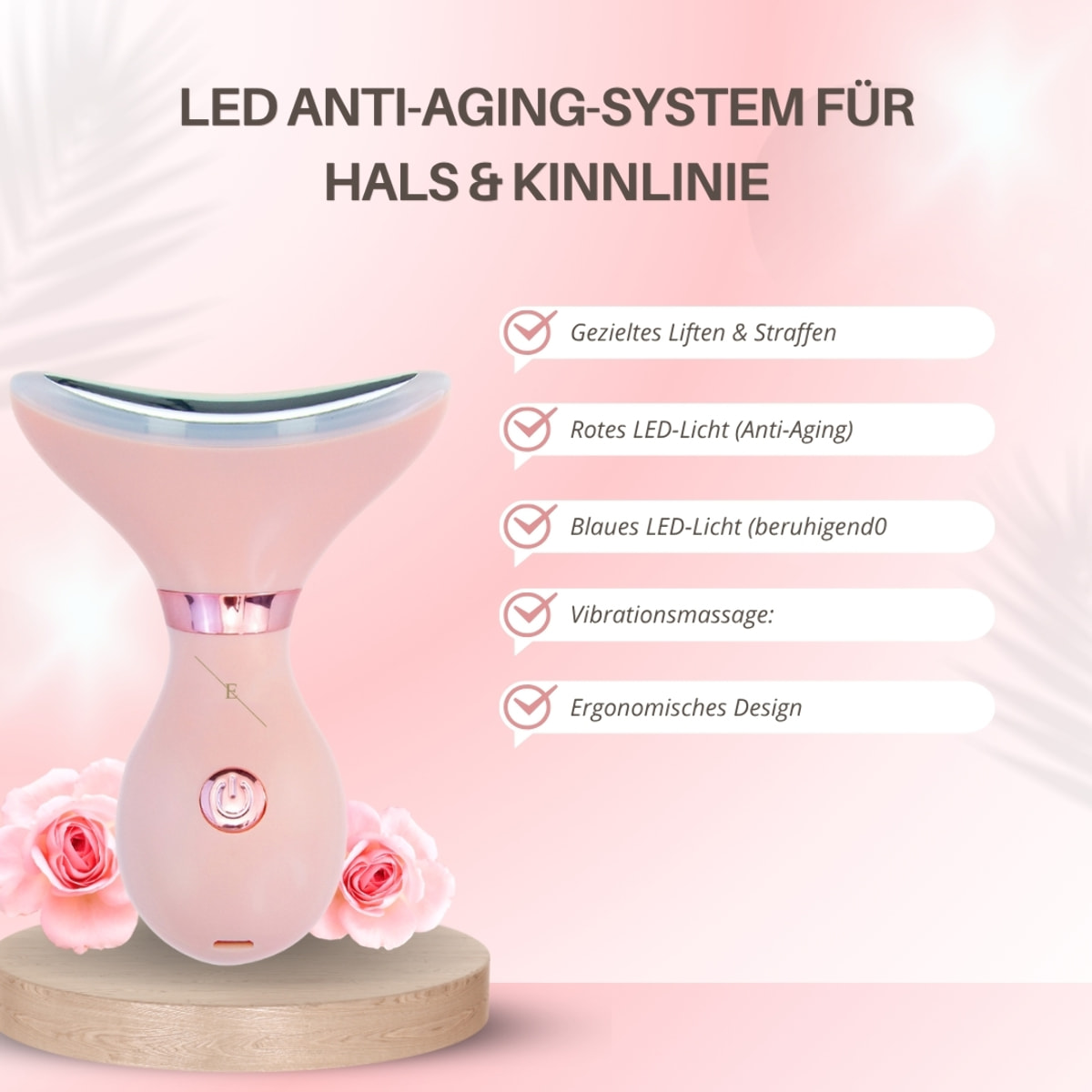 Escultor LED antiedad para cuello y mandíbula – Rosa