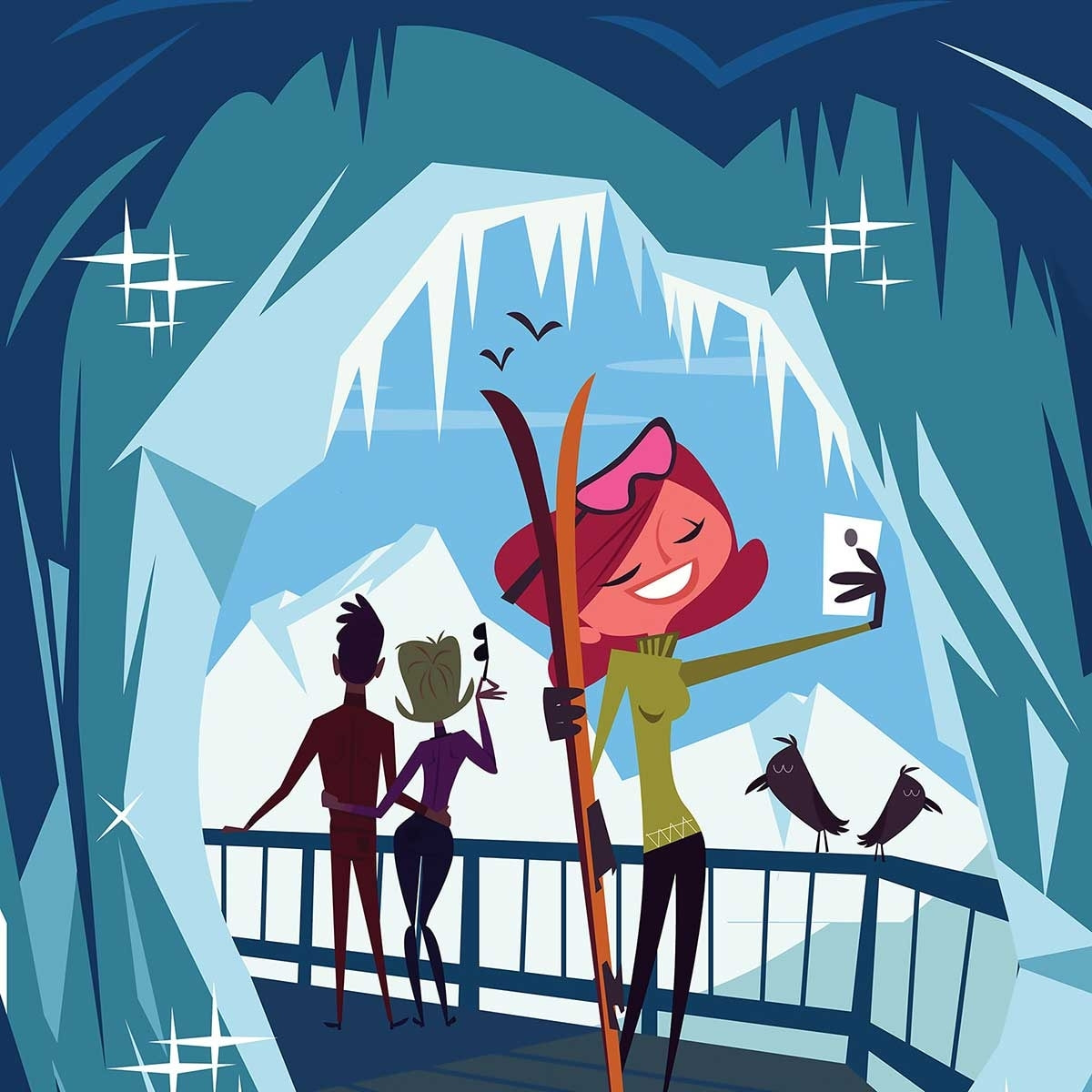 Affiche l'Aiguille du Midi Affiche sous cadre noir