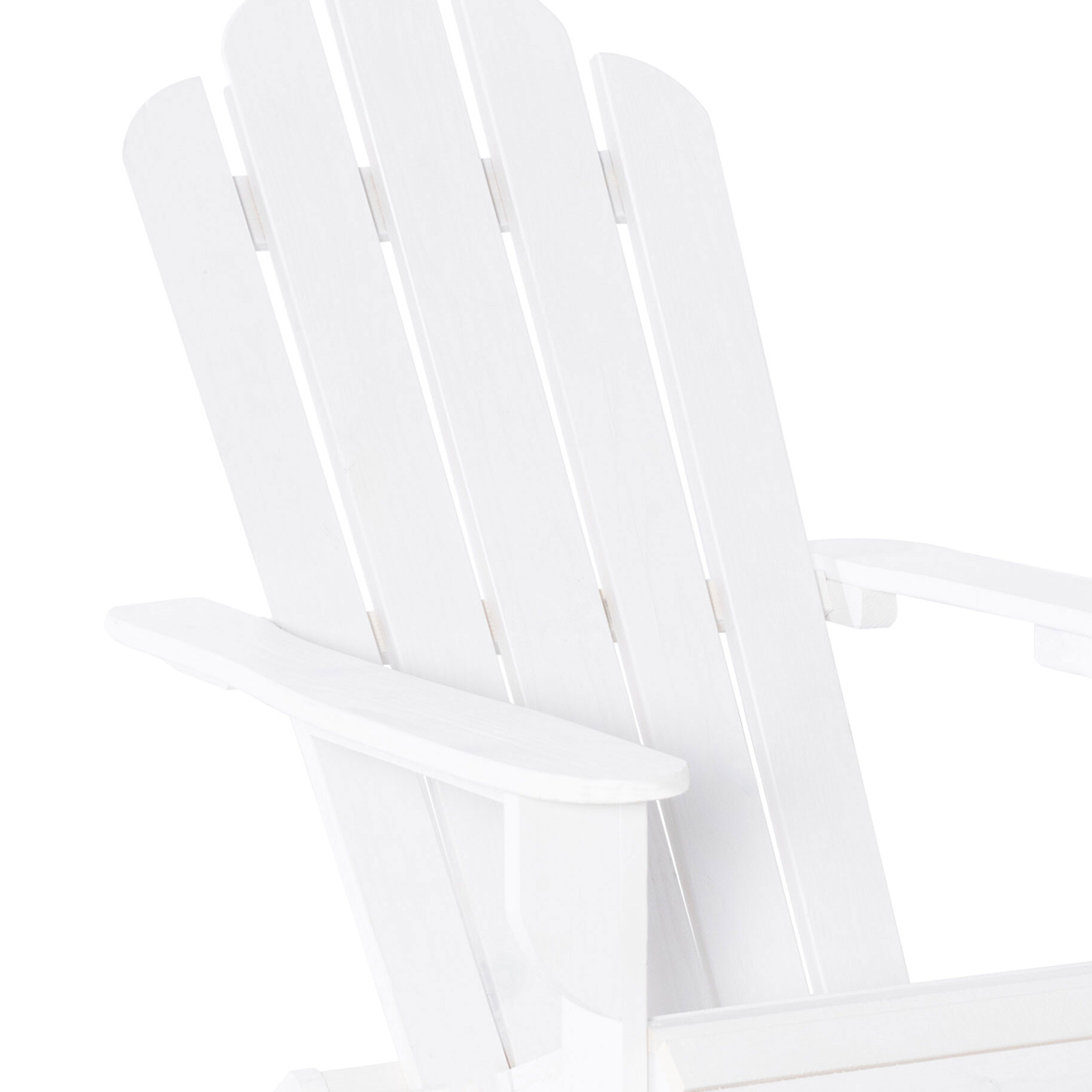 Fauteuil Adirondack pliable de jardin grand confort dossier incliné assise profonde bois de sapin traité peint blanc