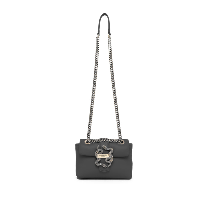 Just Cavalli borsa a spalla in pelle, maxi fibbia con logo