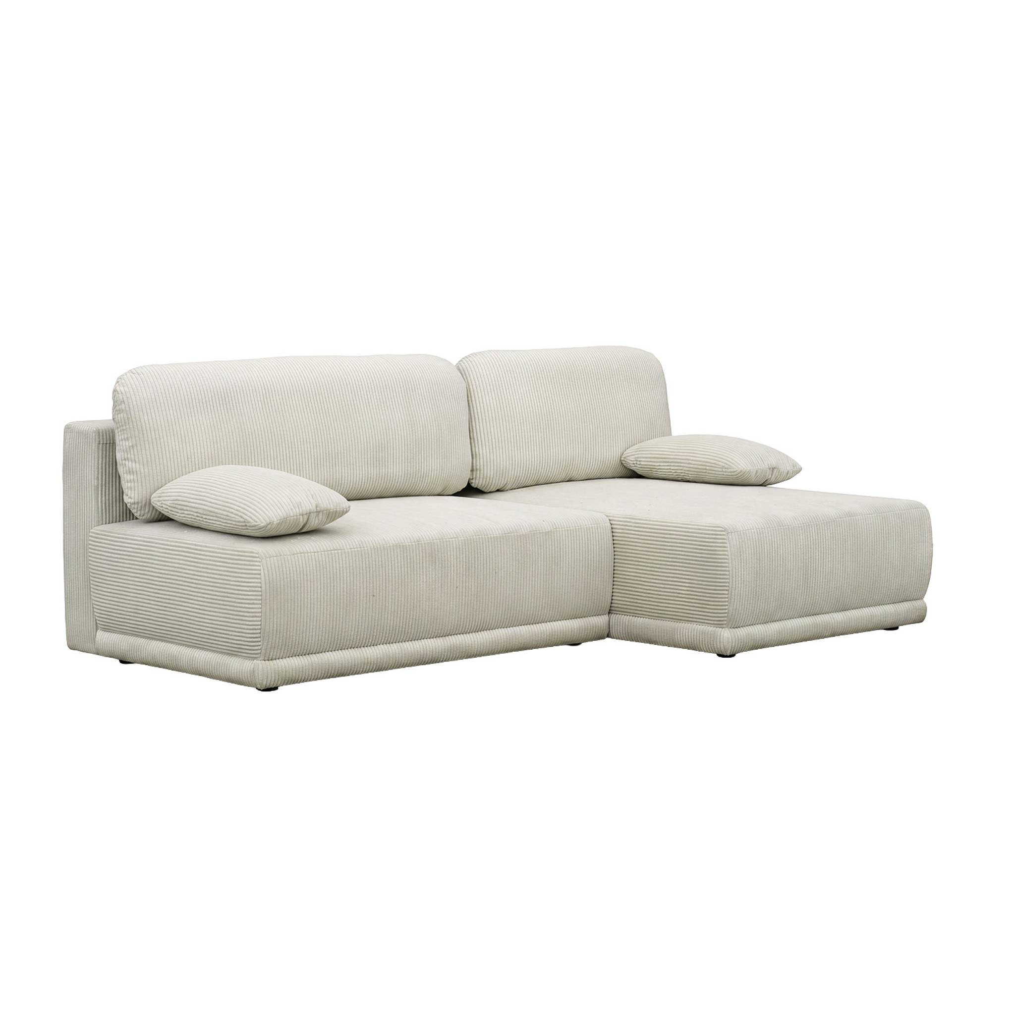Banquette canapé d'angle droit convertible 3 places velours côtelé avec coffre NELSON