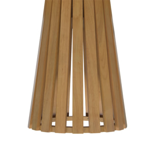 Table à manger ronde bois d'hévéa placage chêne 4 places ANGÈLE