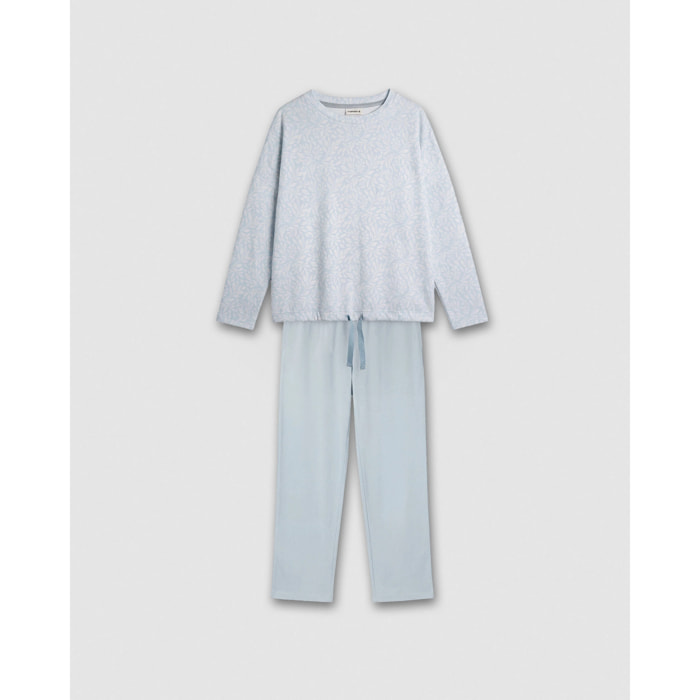 Pijama largo secret sereno celeste