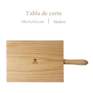 Tabla de corte cuadrada con mango redondo en madera 29x14,5cm scalpers home