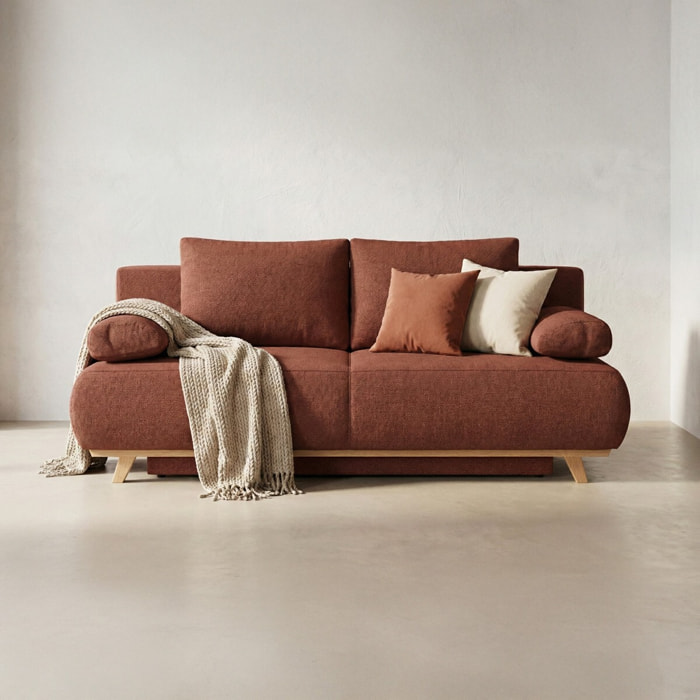 Canapé convertible 3 places en tissu chenille - LARIA