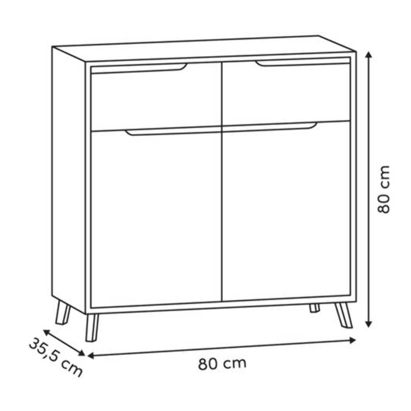 Meuble d'entrée Luma rectangulaire 80x80cm blanc