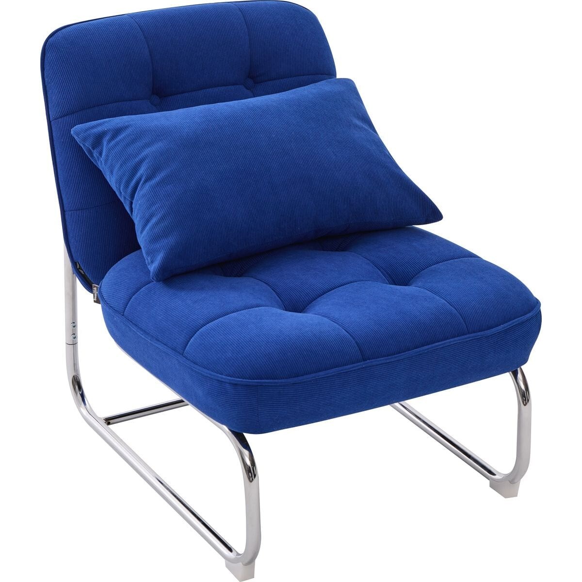 Fauteuil en velours côtelé et piètement chromé - MARVIN