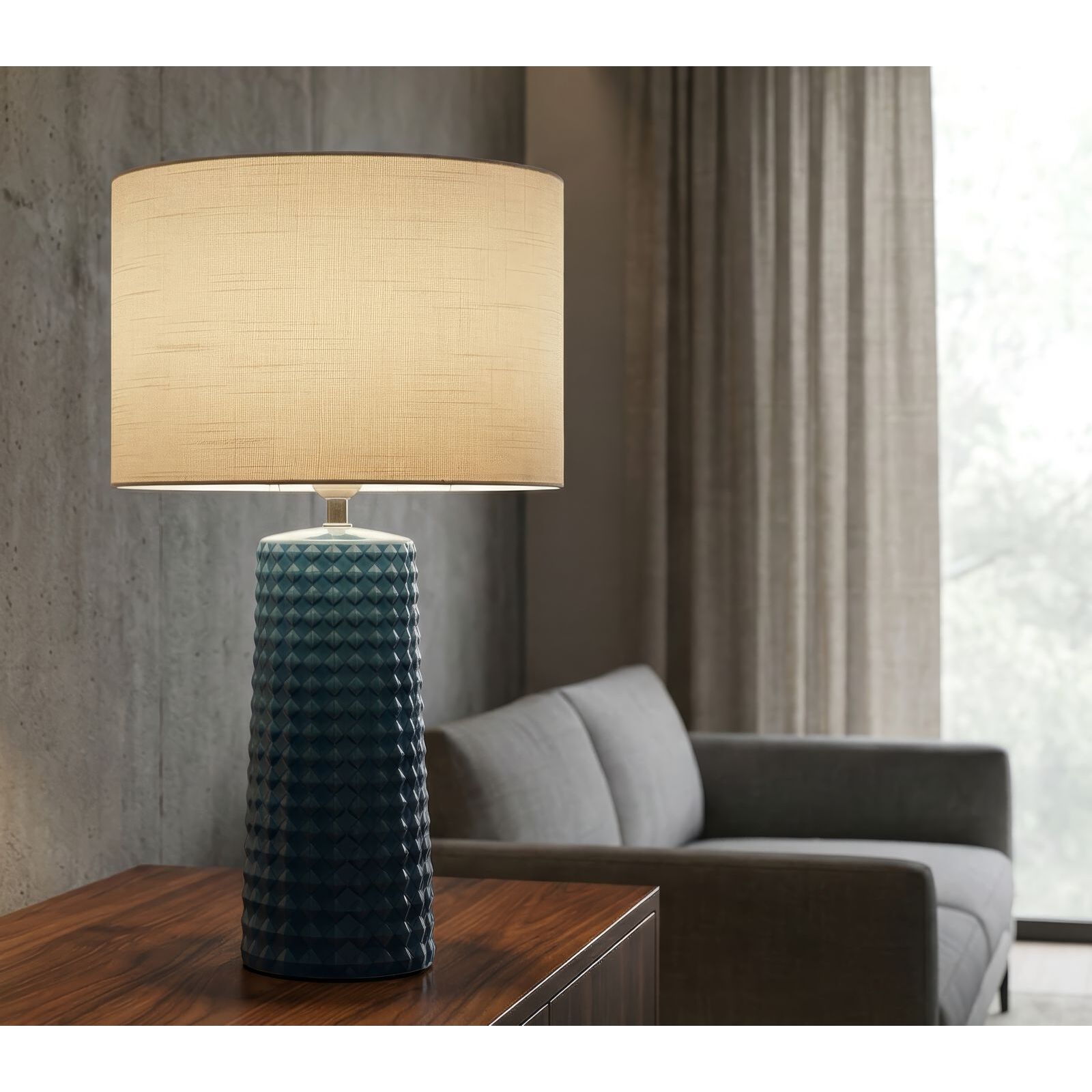 LAMPADA DA TAVOLO GLISS BLU CM Ø 30X52