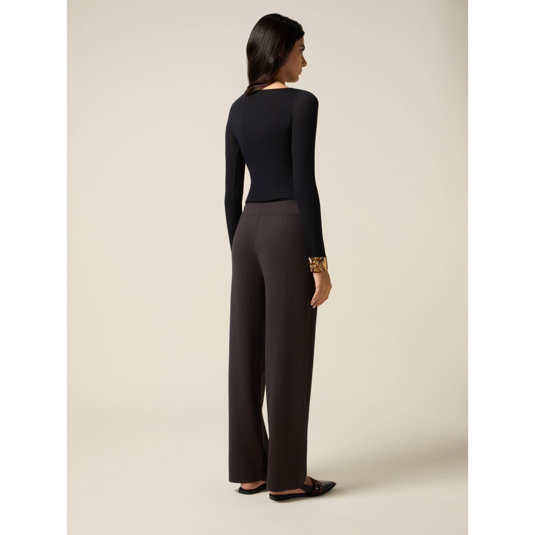 Oltre - Pantalones de punto con bolsillos laterales - Gris