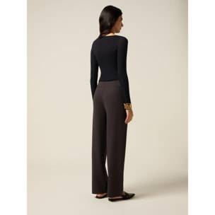 Oltre - Pantalones de punto con bolsillos laterales - Gris