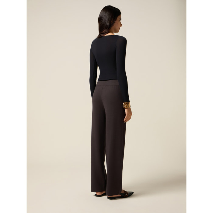 Oltre - Pantalones de punto con bolsillos laterales - Gris