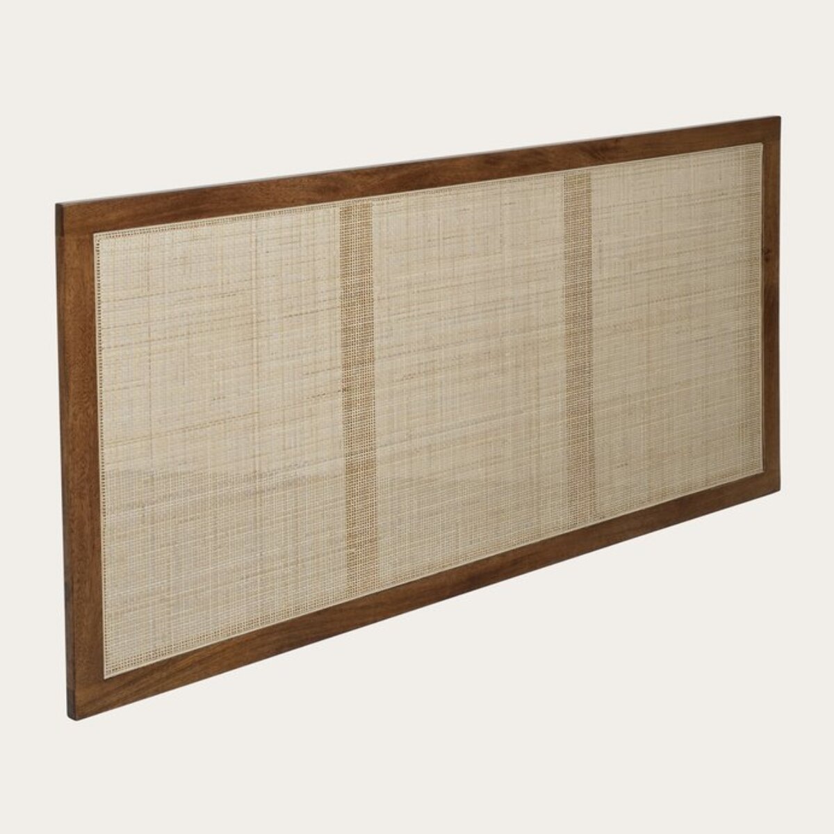 Tête de lit Nambu -bois massif de manguier et rotin-couleur noyer 162 x 80 x 3 cm