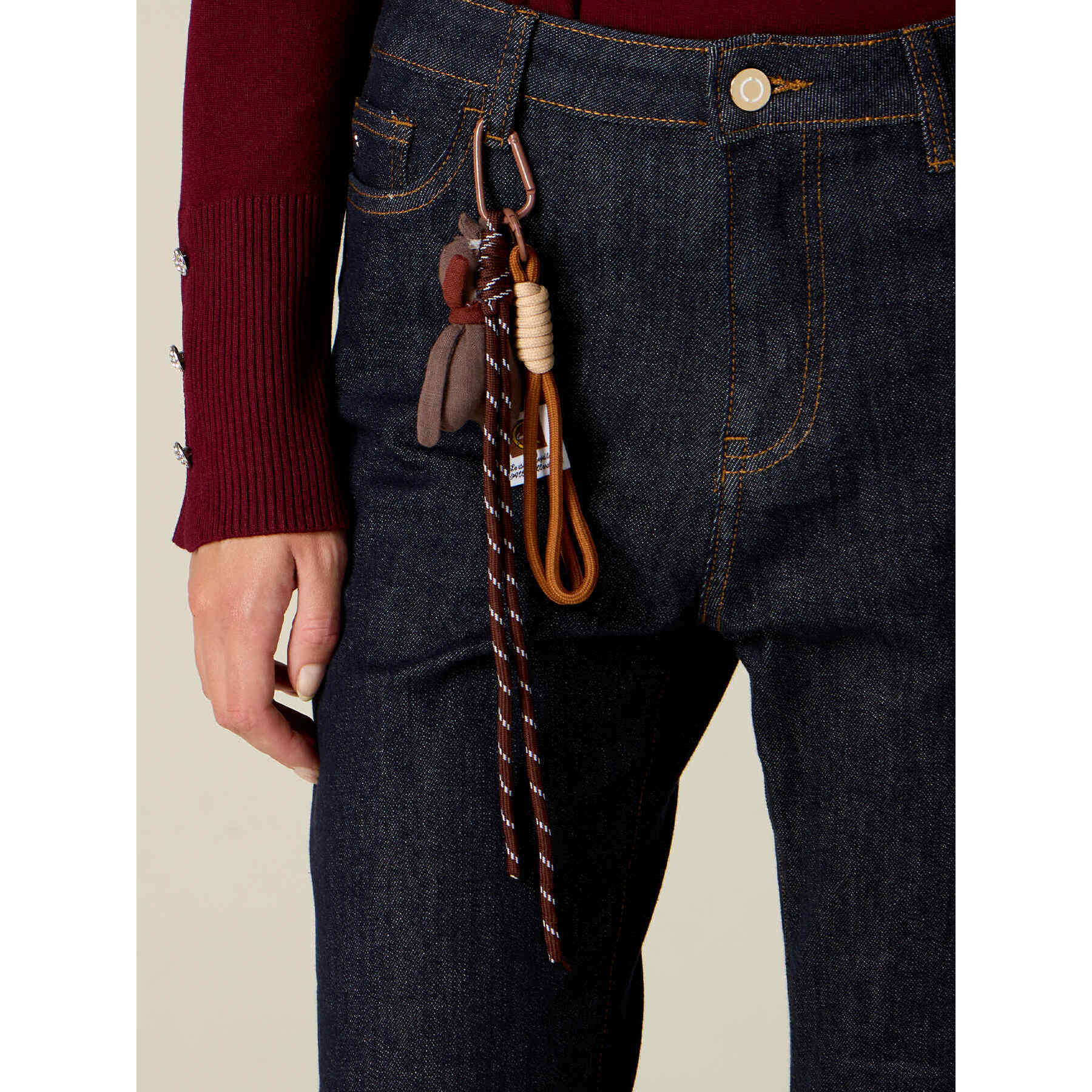 Oltre - Jeans flare rise con charm - Blu