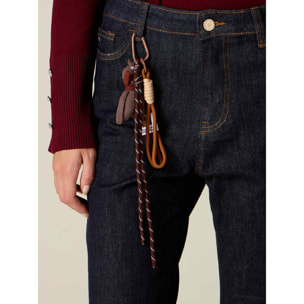 Oltre - Jeans flare rise con charm - Blu