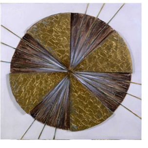 Quadro in legno oro quadrato cm80x3x80