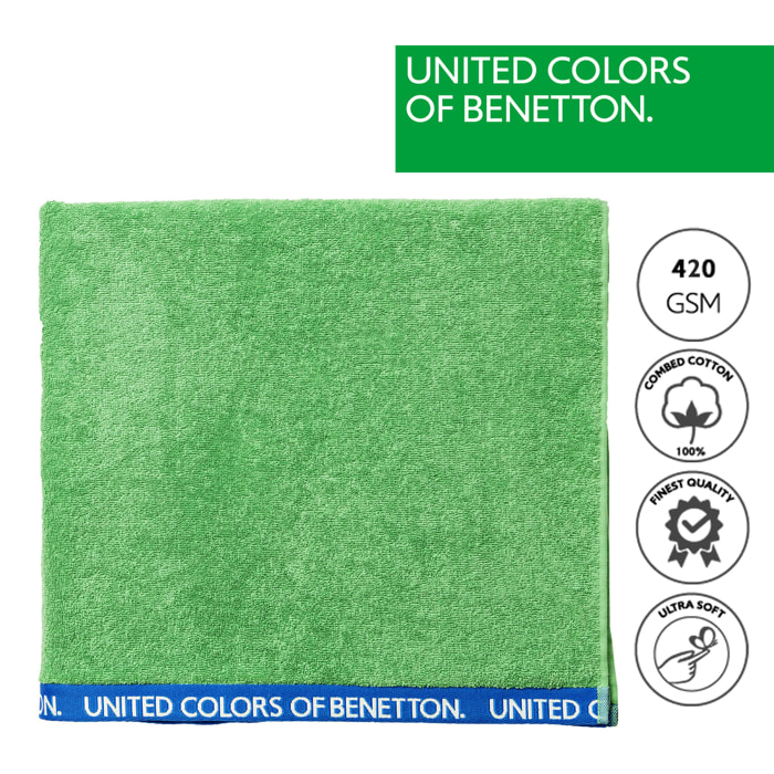 Toalla de playa velour verde benetton