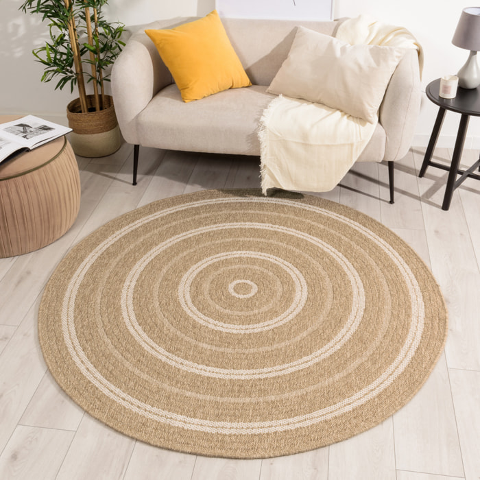Nature - tapis effet jute blanc