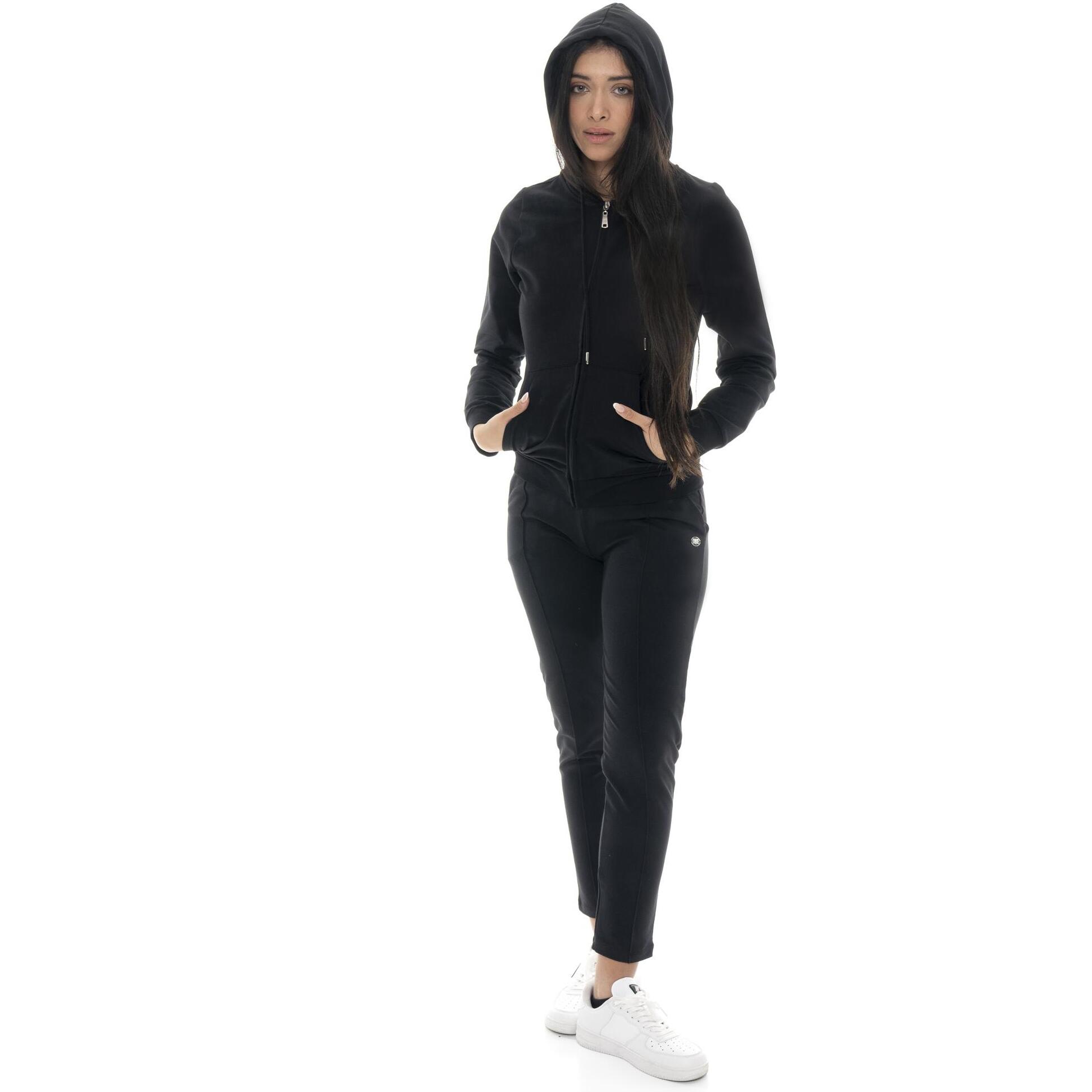 Pantalón de mujer de algodón sin forro polar con pinza Leone Basic