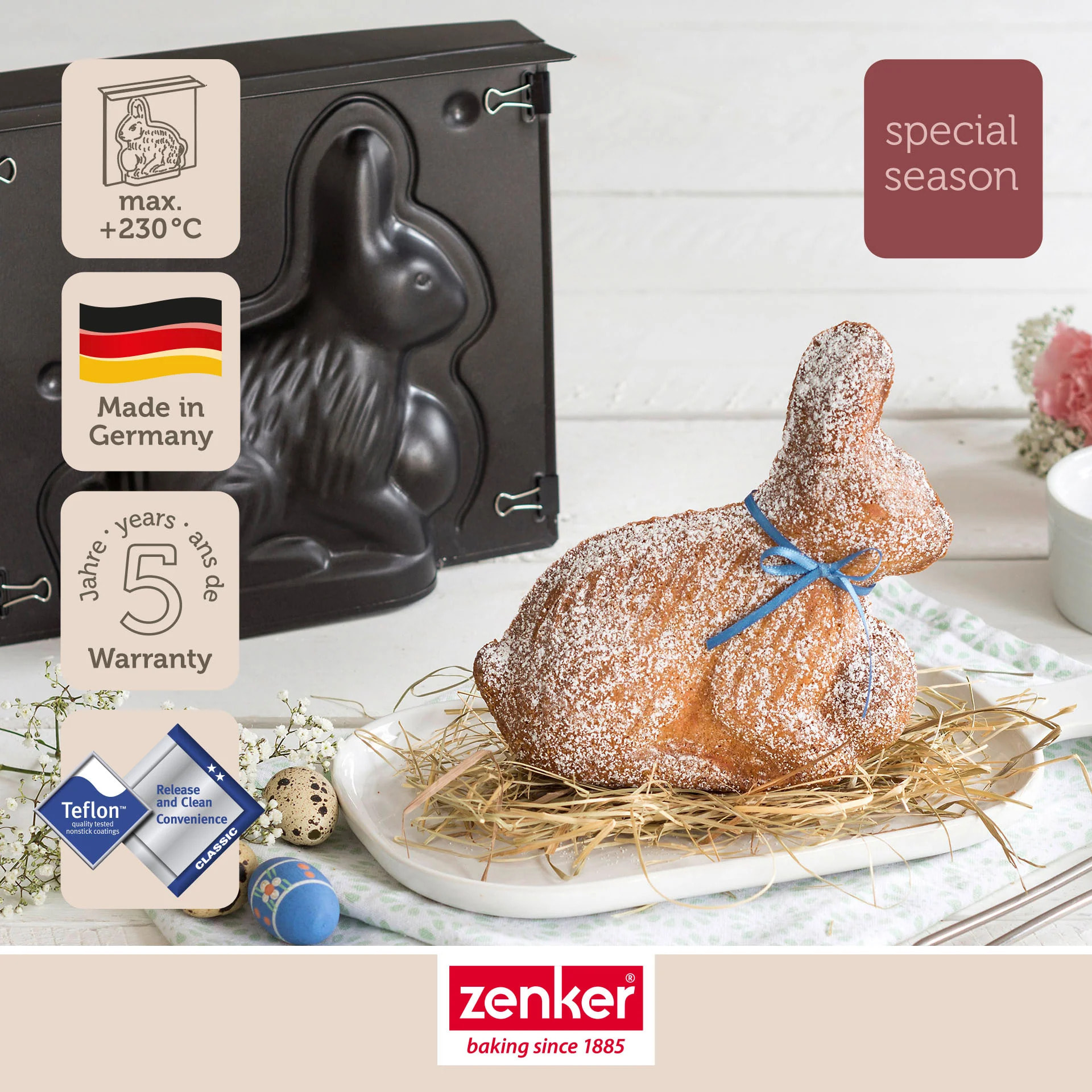 Moule à gâteaux 3D en forme de lapin de Pâques 600 ml Zenker Special Season