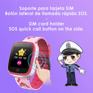 Gioco smartwatch S6 per bambini. Doppia fotocamera, chiamate, funzione SOS, slot SIM.