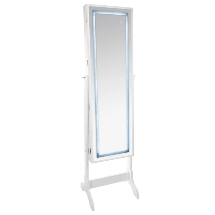 Armoire à bijoux LED "Bettany" blanc 47x155cm