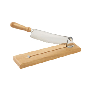 Coupe-pain socle bois 1er prix - lame droite 25 cm