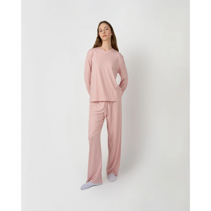 Pigiama lungo morbido asah rosa