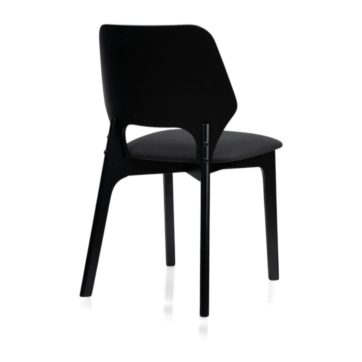 Lot de 2 chaises Tomasucci NATACHA, en bois noir et tissu noir, 48 x 55 x H.84 cm
