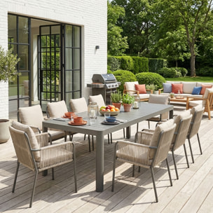 Table de jardin extensible aluminium 6-10 places LUNEA