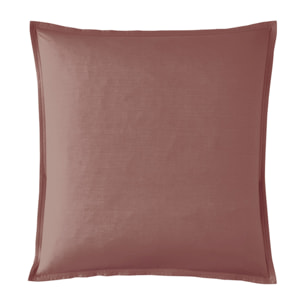 Taie d'oreiller unie en percale de coton, PREMIÈRE, Bois de rose