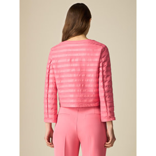 Oltre - Chaqueta bolero elaborada a rayas - Rosa