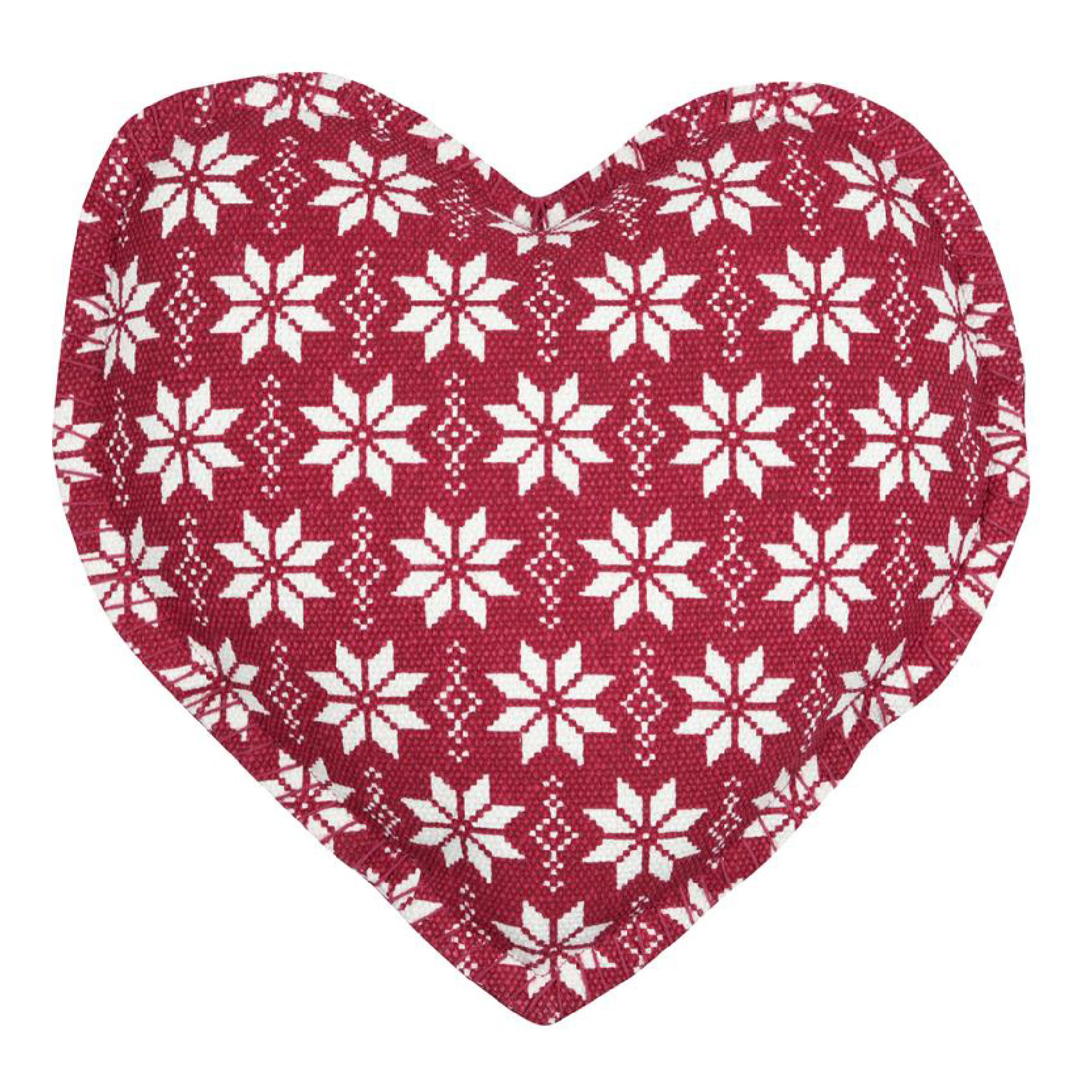 Coussin coeur esprit chalet traditionnel - Rouge