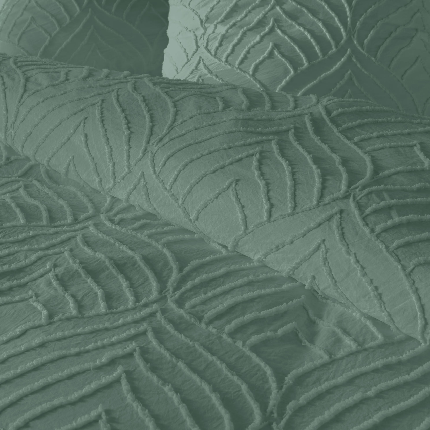 Parure de lit 3 pièces tufté - Vert