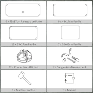 Meuble de rangement à chaussures modulable 6 casiers rectangulaires empilables - noir et blanc