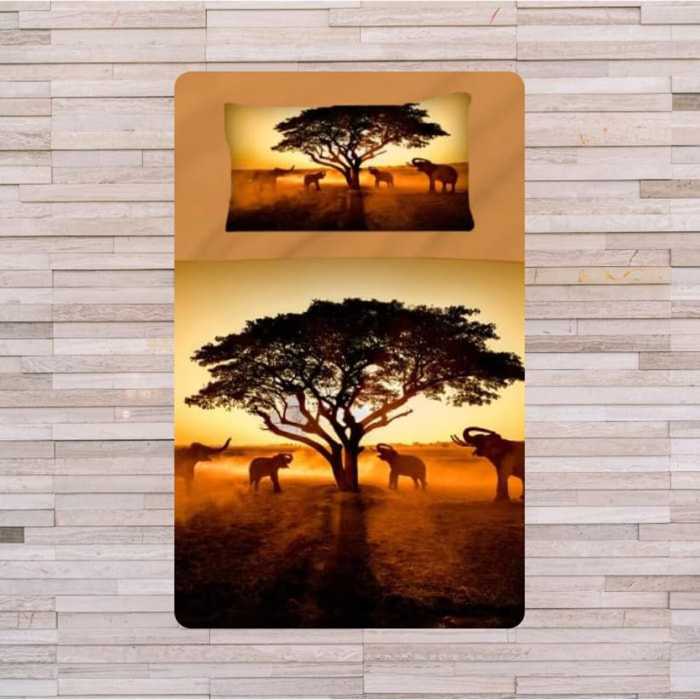 Completo lenzuola una piazza e mezza in cotone con stampa alta qualità, set letto con lenzuolo sopra, sotto con angoli e federa, morbido e traspirante per pelli sensibili, colori brillanti e durevoli, certificato OEKO-TEX, comfort quotidiano