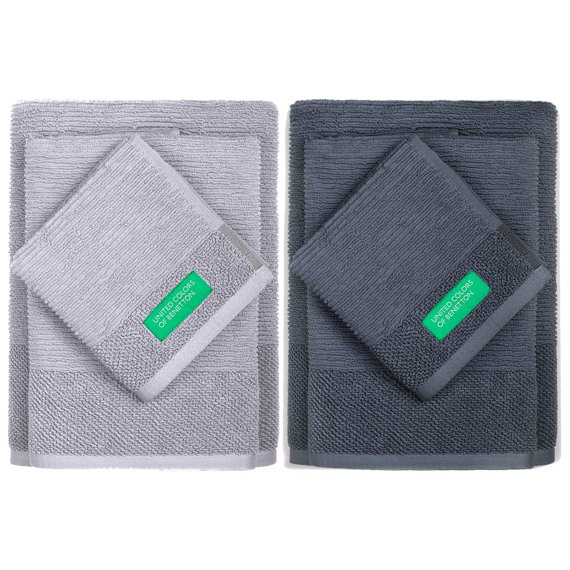 Pack 6 toallas de baño gris, United colors of Benetton