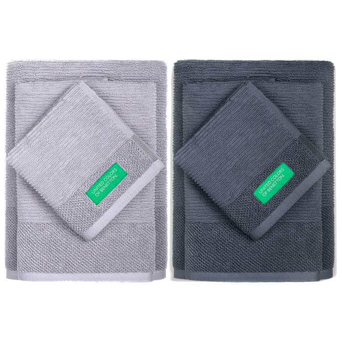 Pack 6 toallas de baño gris, United colors of Benetton
