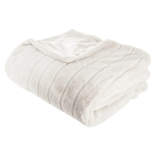 Plaid "Manoir" fausse fourrure blanc 180x230cm