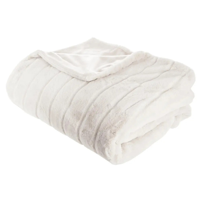 Plaid "Manoir" fausse fourrure blanc 180x230cm