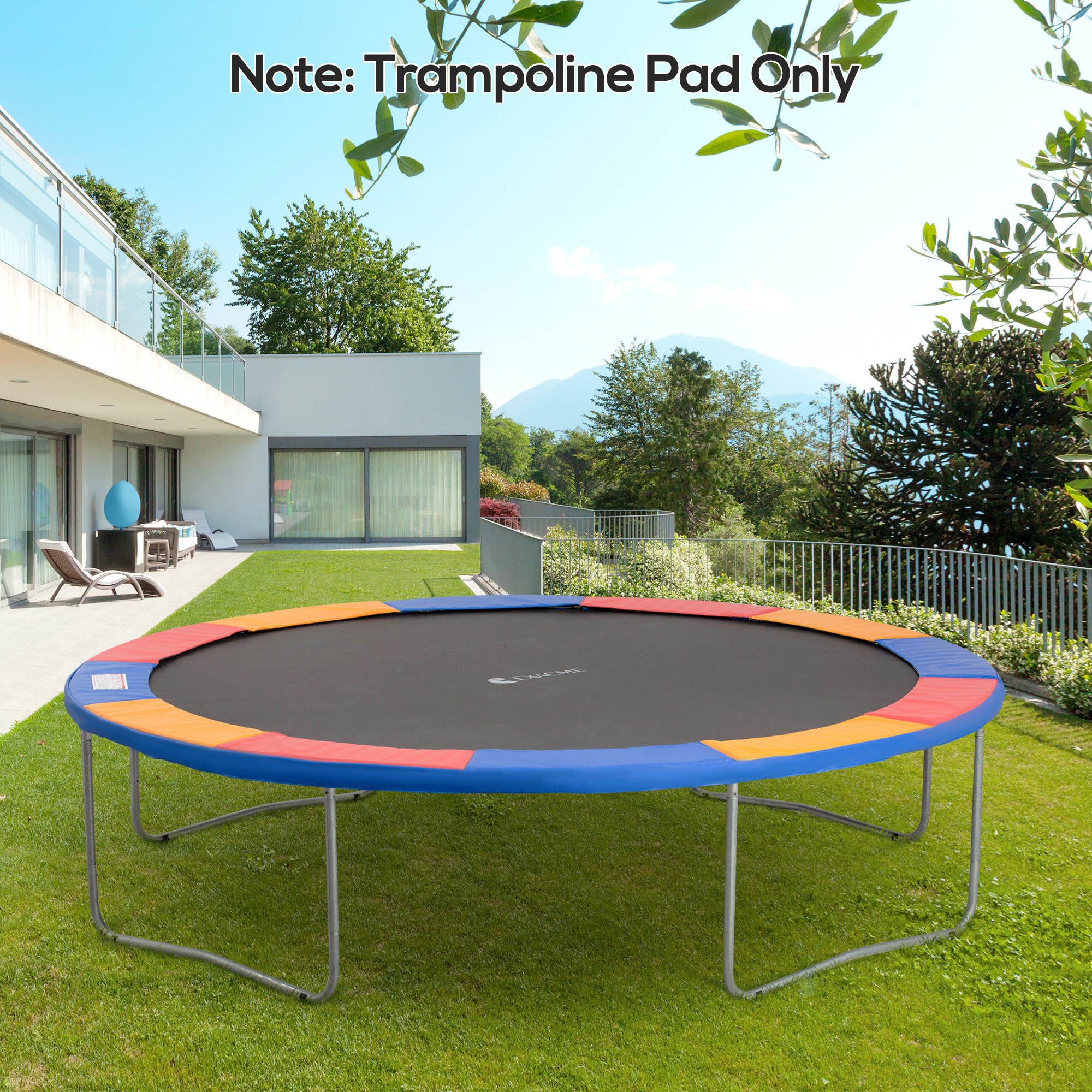 Couvre-ressort trampoline Ø 366 cm PVC PE haute densité rembourrage 15 mm multicolore