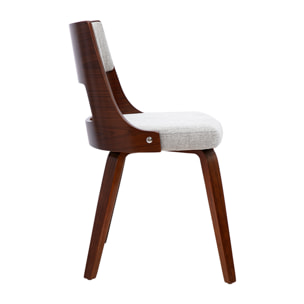 Chaise scandinave en tissu effet velours texturé gris et bois foncé GARBO