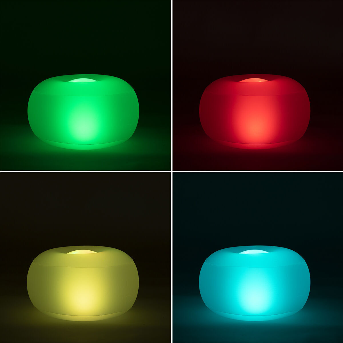 Asiento Hinchable con LED Multicolor y Mando a Distancia Pulight InnovaGoods - Blanco