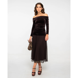 Vestido de punto elástico con flecos y corte ajustado de mujer