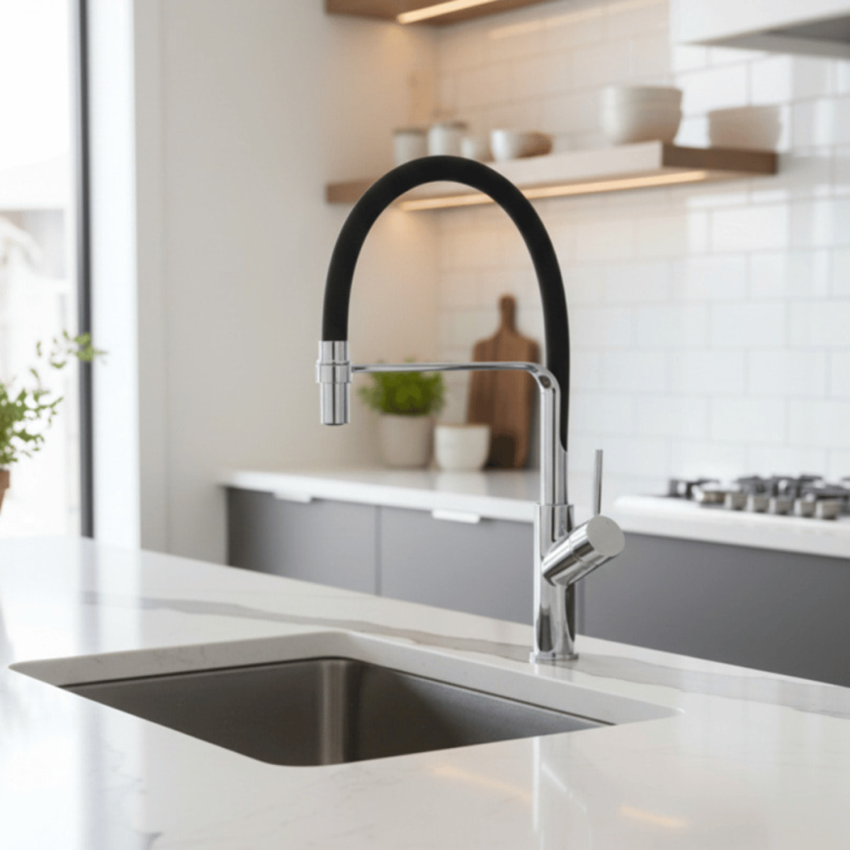 Robinet de cuisine avec douchette PAINI Ortence chromé