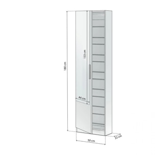 Zapatero con espejo Leo Blanco Artik (Blanco Mate)